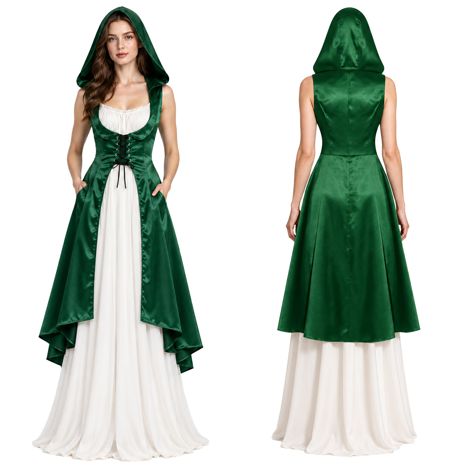 Lace Dress - Damska sukienka w stylu średniowiecznym, renesansowym