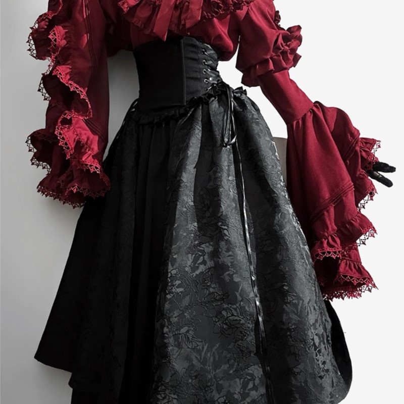 Women'S Red Formal Wear - Sukienka na Halloween w kolorze czarno-czerwonym,