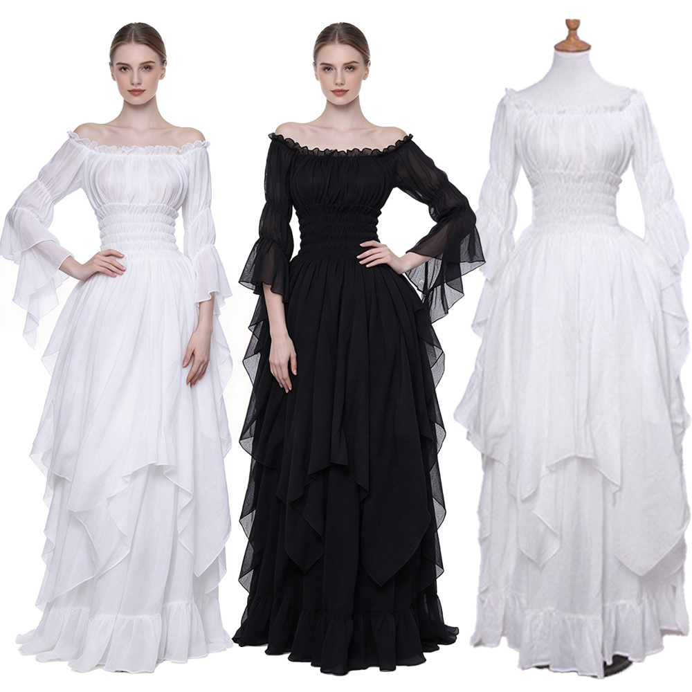 Lace Dress - Sukienka w stylu średniowiecznym, retro, z