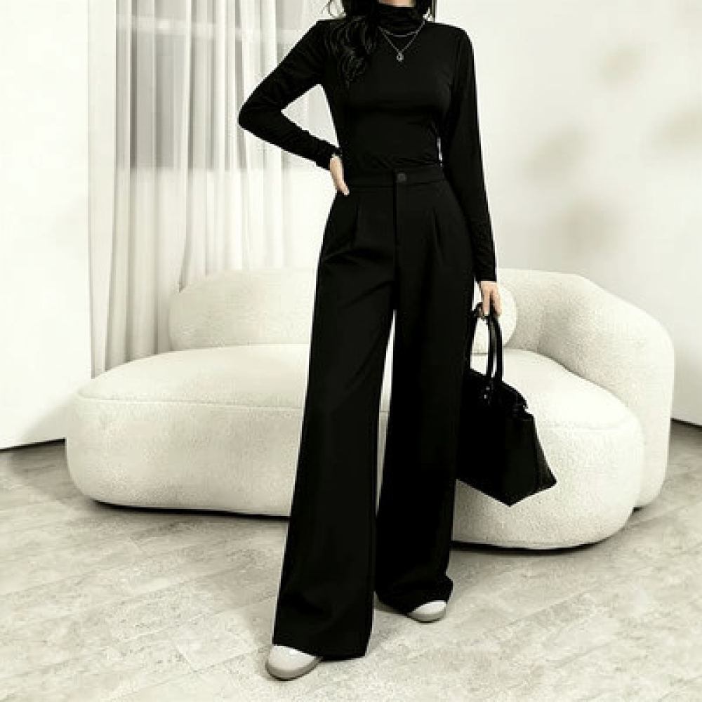 Tailored Trouser Wide - Damskie spodnie do garnituru o szerokich