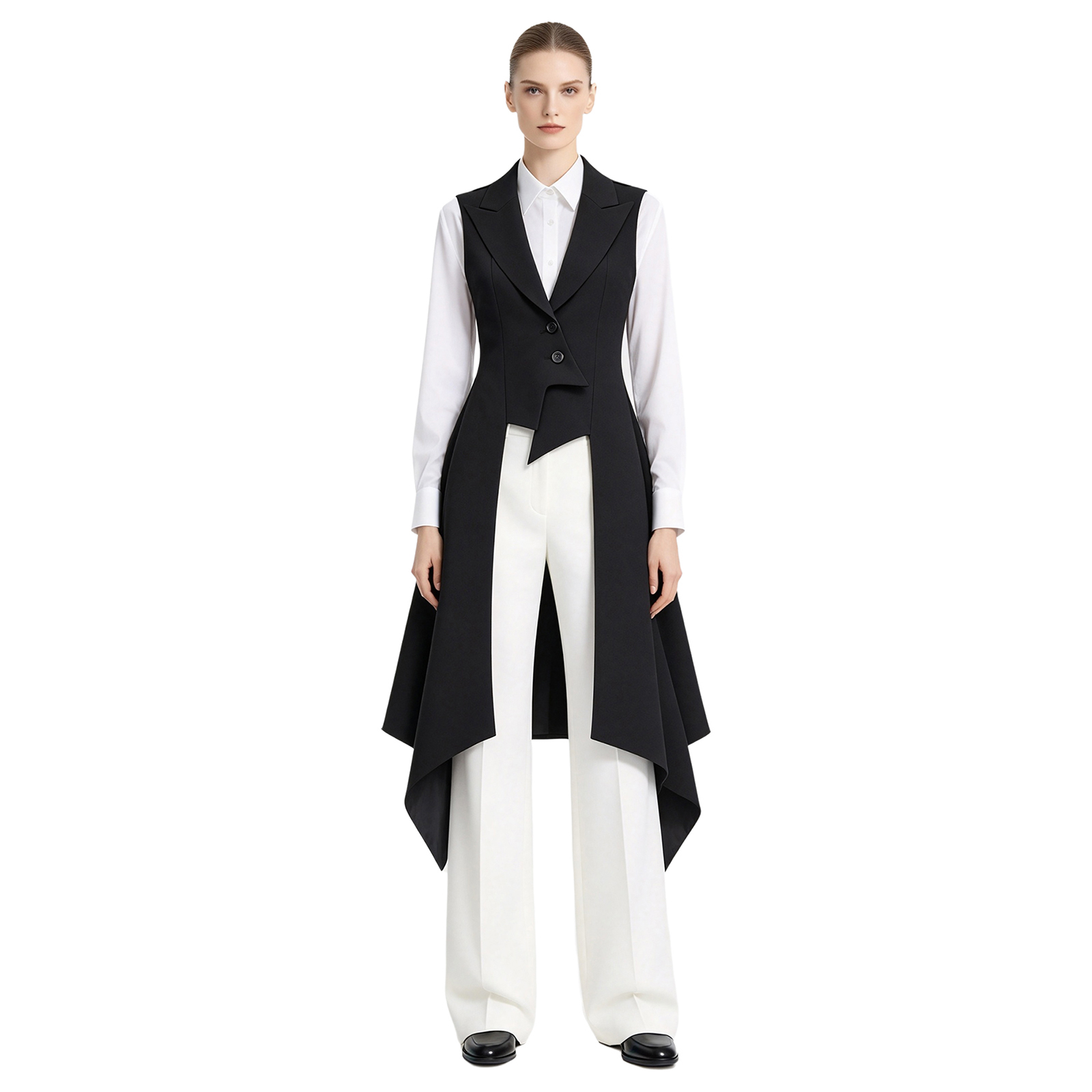 Womens Blazer - Damska marynarka w stylu frakowym, klasyczna