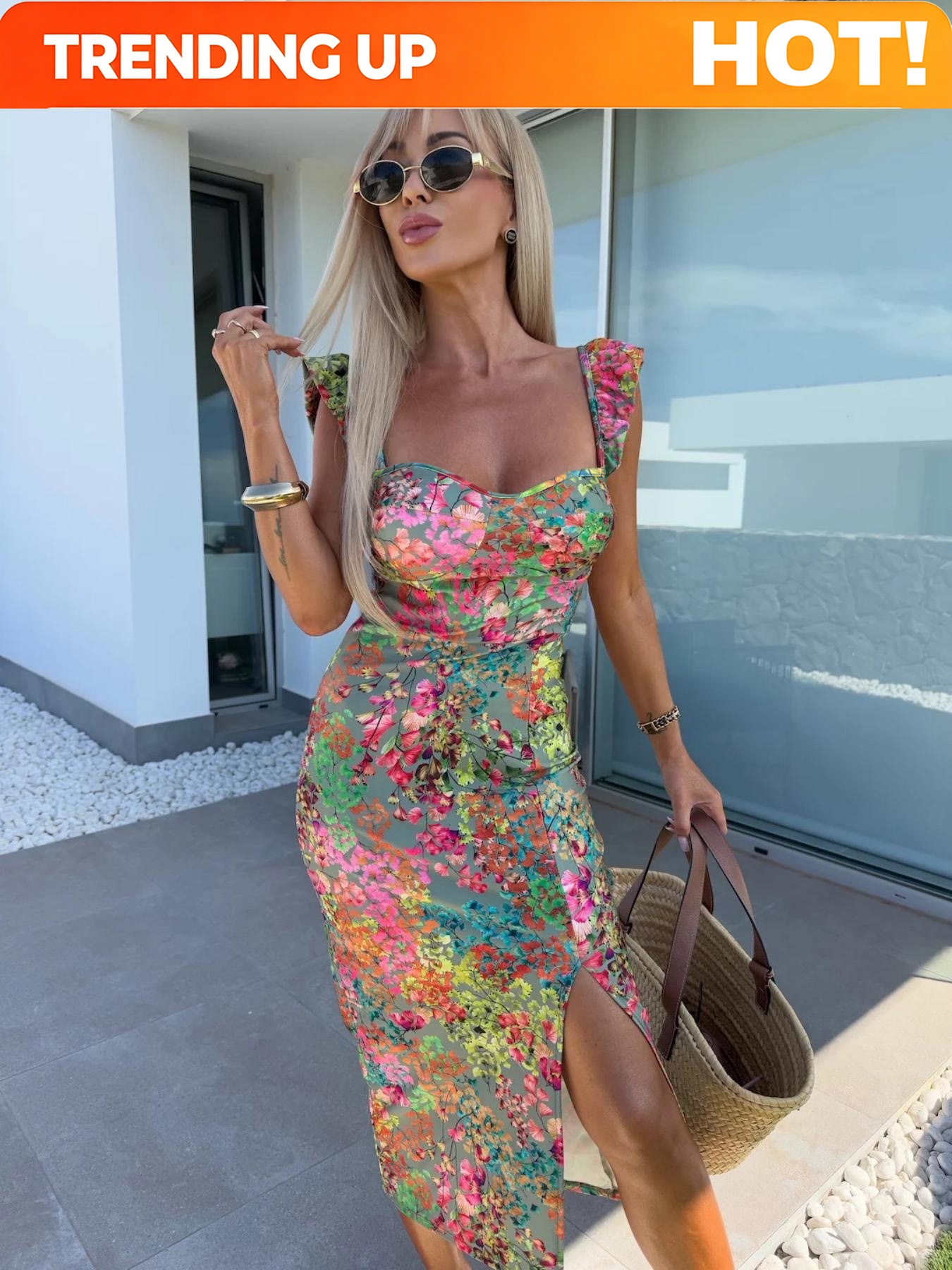 Midi Dress - Elegancka sukienka w stylu boho z