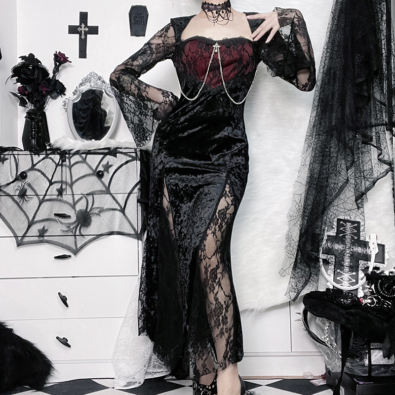 Damskie, w stylu gotyckim, ele – Midi Dress recenzja i cena